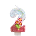 thumbnail image 1 of Goleeg Pink Flower Birthday Number Candles, Number 2 Candle - Cupcake Decorations, Pink Theme Candles, Flower Theme Party Decorations, Suitable for Party Celebrations, 1 of 6