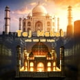thumbnail image 3 of Puzle 3D de madera Taj Mahal con luz LED de 388 piezas para adultos, 3 of 9