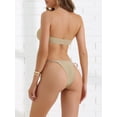 thumbnail image 3 of DARING DIVA Women's Metal Ring Bandeau Bikini Set X-Small Khaki, 3 of 6