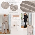 thumbnail image 5 of SUNBS Lounge Sets for Women 2 Piece Casual Outfits Long Sleeve Henley Top Wide Leg Pants Tracksuit with Pockets, 5 of 9