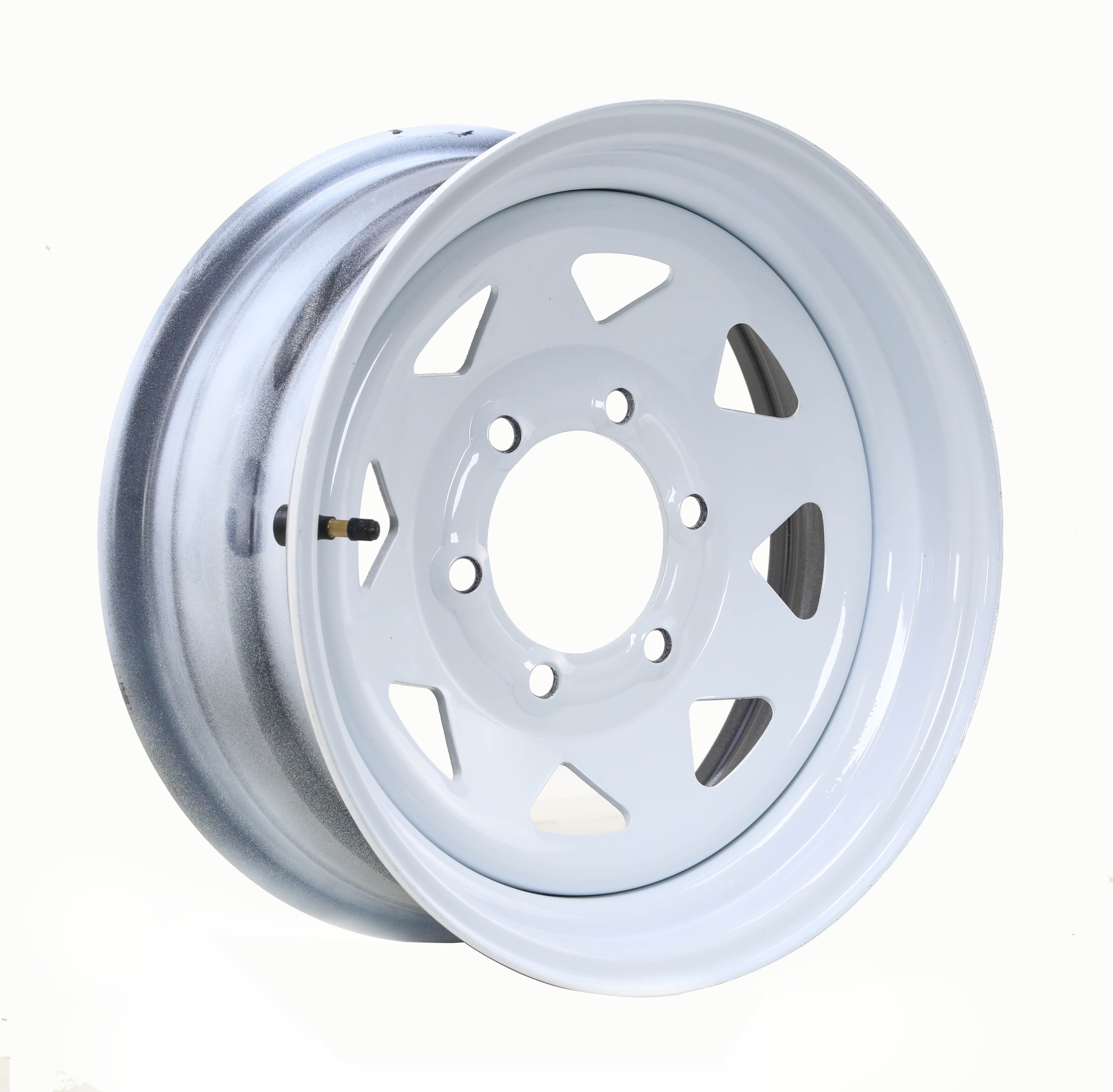 Free Country Trailer Tire Wheel Assembly ST225/75R15 10-Ply E 117M 6 Lug on 5.5" PCD White Spoke Rim