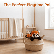 Lifelike Red Panda Stuffed Animal, Ultra-Soft Plush Red Panda Toy, Cute Cuddly Stuffed Red Panda Pillow, Realistic Plushie for Kids, Adults, Birthday, Christmas, Home Decor, Gift for Red Panda Lovers