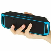 Qianli Explosive Sc208 Bluetooth Speaker Car Portable Dual-speaker Subwoofer Card Small Audio blue