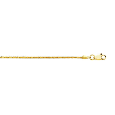 10K 18 Yellow Gold 1.1mm Diamond Cut Sparkle Chain with Lobster Clasp
