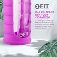thumbnail image 2 of 32 oz Glass Water Bottle with Straw Lid, Time Marker, Sleeve & Extra Lid - Wide Mouth, Large BPA-Free 1 L Glass Drinking Bottle, Waterbottle (Purple Ribbed Sleeve), 2 of 6