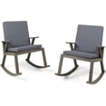 thumbnail image 1 of Noble House Champlain Outdoor Rocking Chair Cushion Gray/Dark Gray (Set of 2), 1 of 21