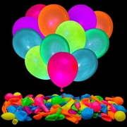 Daruoand 300pcs Neon Glow Balloons Reusable Glow in the Dark Balloons 10 Inch Neon Glow Party Balloons 7 Colors Fluorescent Party Balloons Decoration for Carnival Wedding Birthday