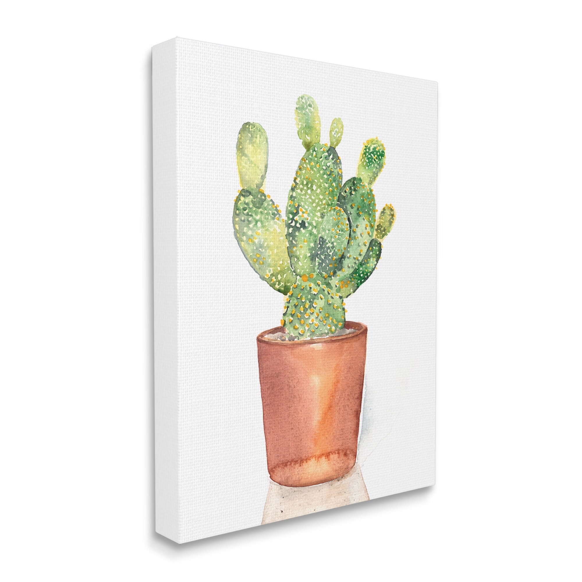 Stupell Industries Prickly Pear Potted Cactus Watercolor Still Life Painting, 36 x 48,Design by Jennifer Paxton Parker