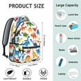 thumbnail image 6 of Cute Dinosaur Pattern Backpack for School,Cute School Bag,Schoolbag with Adjustable Shoulder Straps & Padded Back,15.3"x11"x7.1".﻿, 6 of 6