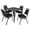 Grey / Black, variant on Romig Arco 30 in. Square Breakroom Table- Maple Top, Black Base & 4 Restaurant Stack Chairs- Black