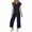 Black, variant on Women 2 Piece Outfits Sets V Neck Short Sleeve Tops and Drawstring Waist Capris Solid Color Matching Sets Travel Resort Wear