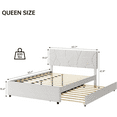 thumbnail image 2 of Full Bed with Trundle,Upholstered Full Over Twin Pull Out Platform Bed with Soft Headboard & Wooden Slat Support for Bedroom Apartment, No Box Spring Needed,Easy Assembly, 2 of 7