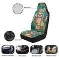thumbnail image 6 of Yuyamidu Cute Sloth Car Front Seat Covers Set of 2 Flowers Vehicle Seat Protective Covers for Cars Sedan SUV Automobile Interior Sets, 6 of 7