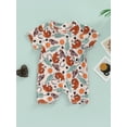thumbnail image 2 of Bagilaanoe Newborn Baby Girl Boy Romper 3M 6M 12M 18M Short Sleeve Print Bodysuit One Piece Ribbed Jumpsuit Pajamas Summer Outfits, 2 of 9