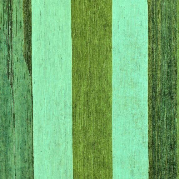 Ahgly Company Indoor Square Solid Turquoise Blue Modern Area Rugs, 3' Square