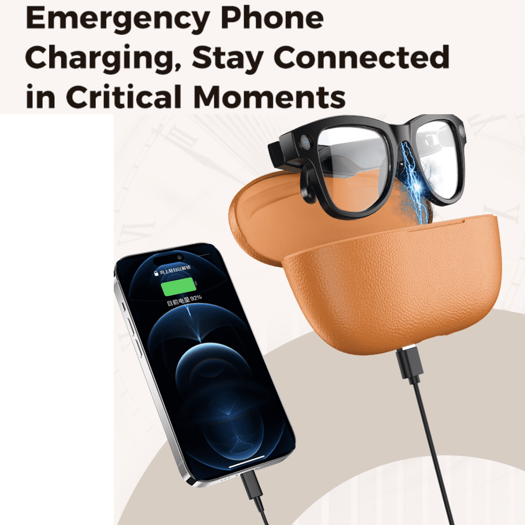 AI Smart Glasses 8MP HD Camera Lenses 8-Hour Battery Life Built-in Voice Assistant Supports Noise-Canceling Calls & Music Playback Dual Microphone Noise Reduction AI Smart Translation Sunglasses