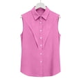 thumbnail image 5 of Womens Sleeveless Button Front Tank Tops Collared Solid T-Shirts 2026 Spring Summer Trendy Dressy Comfy Blouses Fashion Clothes, 5 of 5
