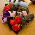 thumbnail image 4 of AYYUFE 3 Heads Artificial Rose Bouquet Hand Holding Soap Flower Valentine Day Gift, 4 of 8