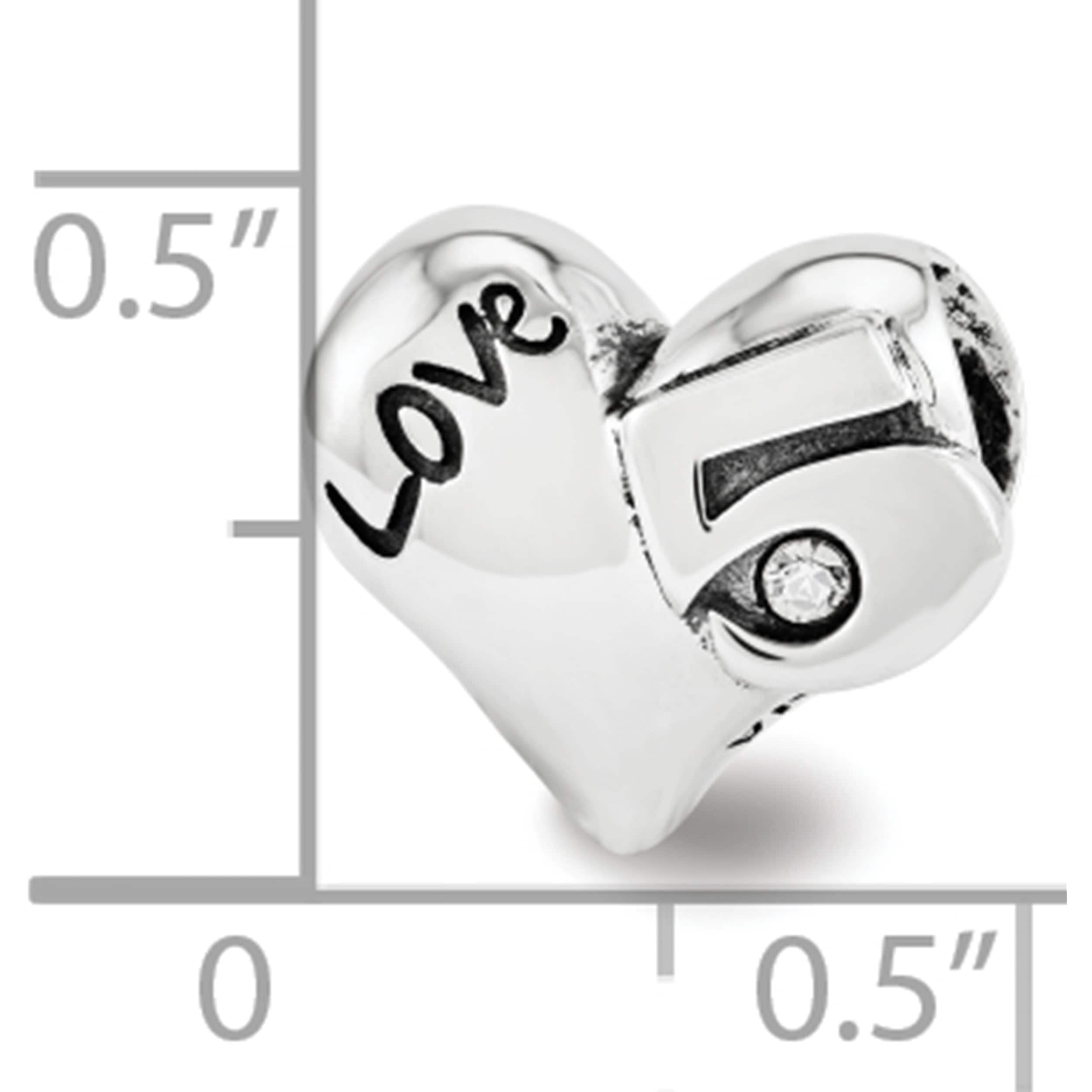 Sterling Silver Reflections Crystals 5Th Anniversary Bead (10.91 X 11.82) Made In China qrs3455