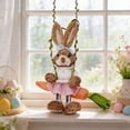 thumbnail image 6 of CuiLiyq Easter Decorations, Spring Hanging Easter Bunny Figurine on Carrot Swing, Cute Farmhouse Decorative Woven Straw Rabbit Statue for Home Indoor Outdoor Craft Adornment Decor (L), 6 of 6