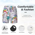 thumbnail image 4 of Kdxio Unicorn Doingyoga Print Men'S Swim Trunks With Compression Liner 7 Inch Inseam Quick Dry Swim Shorts, 4 of 7