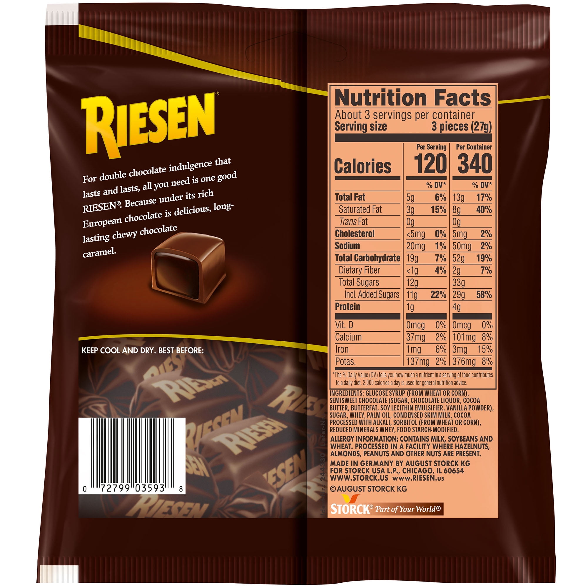Riesen Dark Chocolate Caramel Candy, 2.65 oz Sri Lanka Ubuy