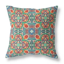 Amrita Sen Designs Amrita Sen Clover Leaf Floral Faux Suede Throw Pillow Zip 20" x 20"