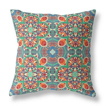 Amrita Sen Designs Amrita Sen Clover Leaf Floral Faux Suede Throw Pillow Zip 20" x 20"