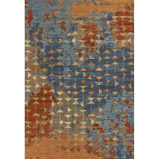 HomeRoots 352509 5 ft. 3 in. x 7 ft. 7 in. Polypropylene Blue & Coral Area Rug
