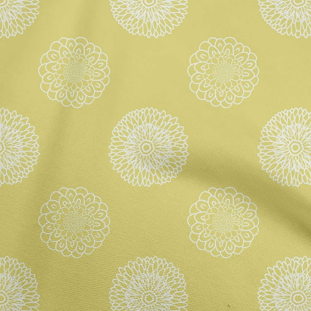 oneOone Tissu en Coton Cambric Lime à Fleurs pour Robe Tissu Imprimé au Mètre 56 Pouces de Large