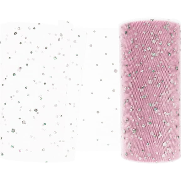 ADDHAT Glitter Tulle Fabric for Crafts, Party Decorations, Wedding Veils, and Sewing Projects