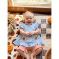 thumbnail image 5 of RUINIXCW Toddler Baby Girl Halloween Thanksgiving Outfit Infant Baby Girls Summer Fall Clothes Turkey Pumpkin Flying Sleeve Babydoll Shirt Tops and Shorts Set, 5 of 9