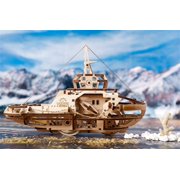 Submarine Tugboat Ugears 3D Mechanical Wooden Model for Self Assembling DIY Brainteaser
