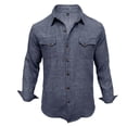 thumbnail image 4 of Western Shirts for Mens Cowboy Shirt Linen Short Sleeve Button Down Shirt Casual Work Shirts with Double Pocket Navy, 4 of 7
