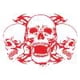 thumbnail image 2 of 39x60cm Triple Skull Head Car Sticker Calcomanía gráfica para capó de automóvil (Rojo) Ndcxsfigh Accesorios para autos y motos, 2 of 6