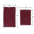 thumbnail image 3 of Home Weavers Fantasia Bath Rug 100% Cotton Non-Slip Bathroom Rug Set Machine Washable Bathroom Rug-17"x24", Bath Rug- 21"x34", Red Color 2 Piece Bath rug set, 3 of 6
