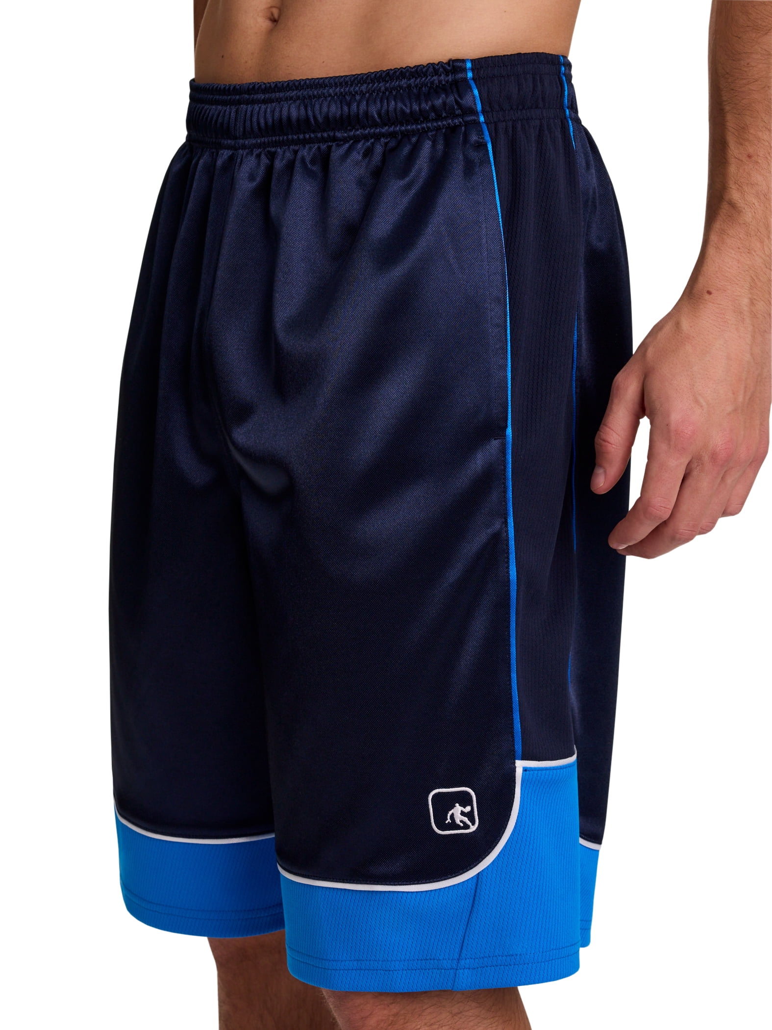 AND1 Men's and Big Men's All Court Colorblock Short, 11" inseam, up to Size 5XL