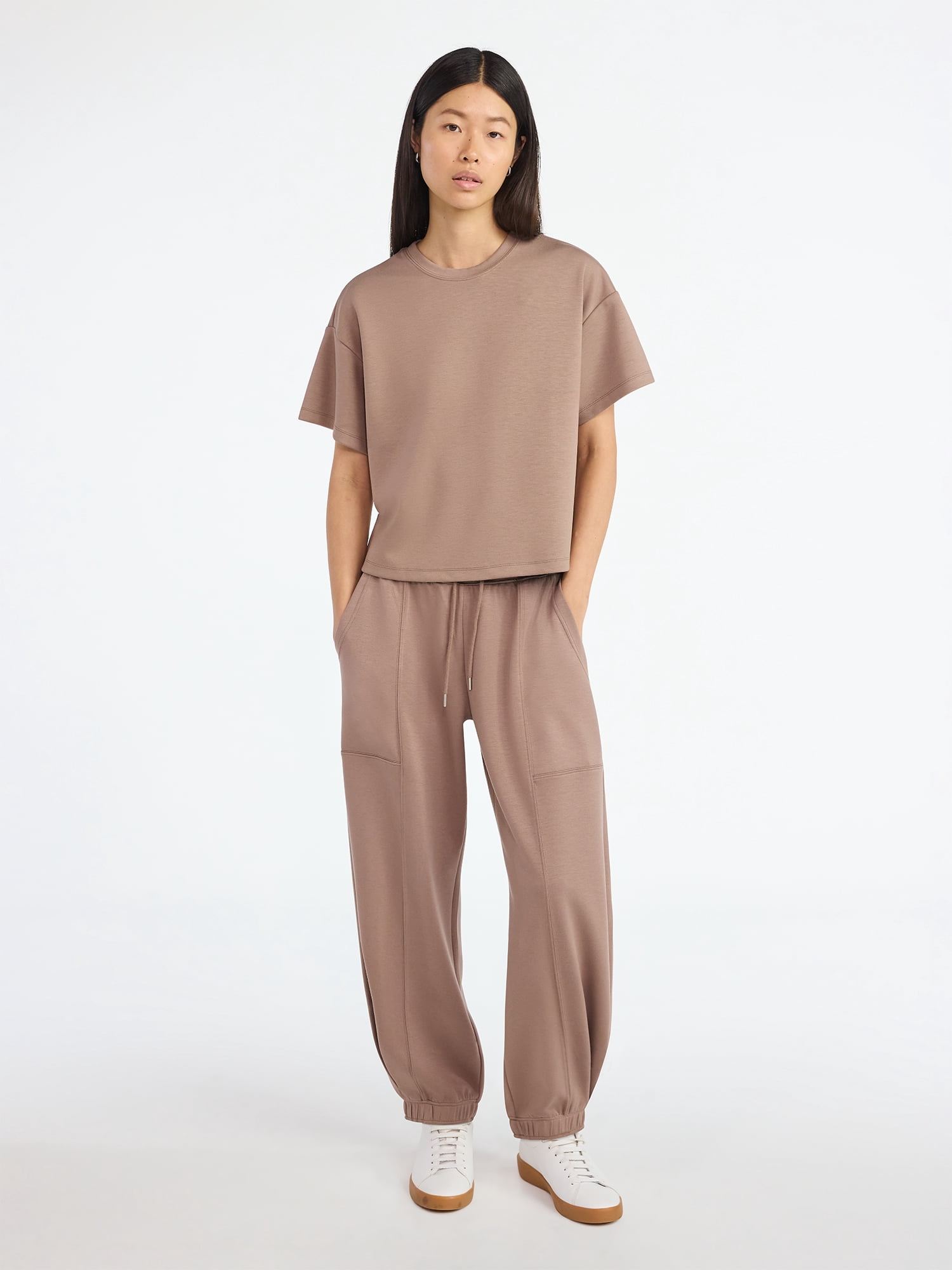 Scoop Women's and Women's Plus Scubaknit Tee with Short Sleeves, Sizes XS-4X