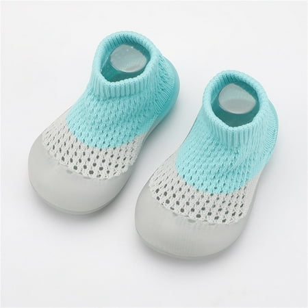 

〖Roliyen〗Toddler Shoes Socks First Elastic Baby Hole Walkers Toddler Infant Indoor Color Shoes Mesh Baby Shoes