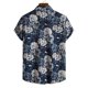 thumbnail image 2 of Camisas De Compresion Camisas de un solo pecho para primavera y verano para hombre, camisas casuales de manga corta para playa con solapa flotante para vacaciones al libre (Blue, S), 2 of 7