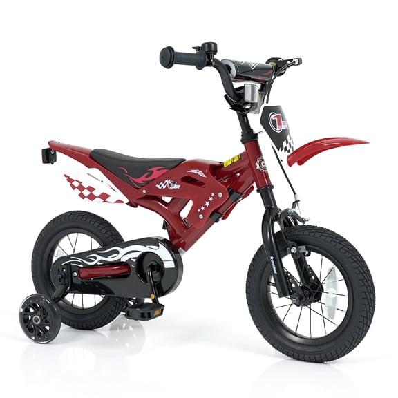Infans 12" Kids Bike w/Removable Training Wheels Dual Brake System for Ages 3-4 Years