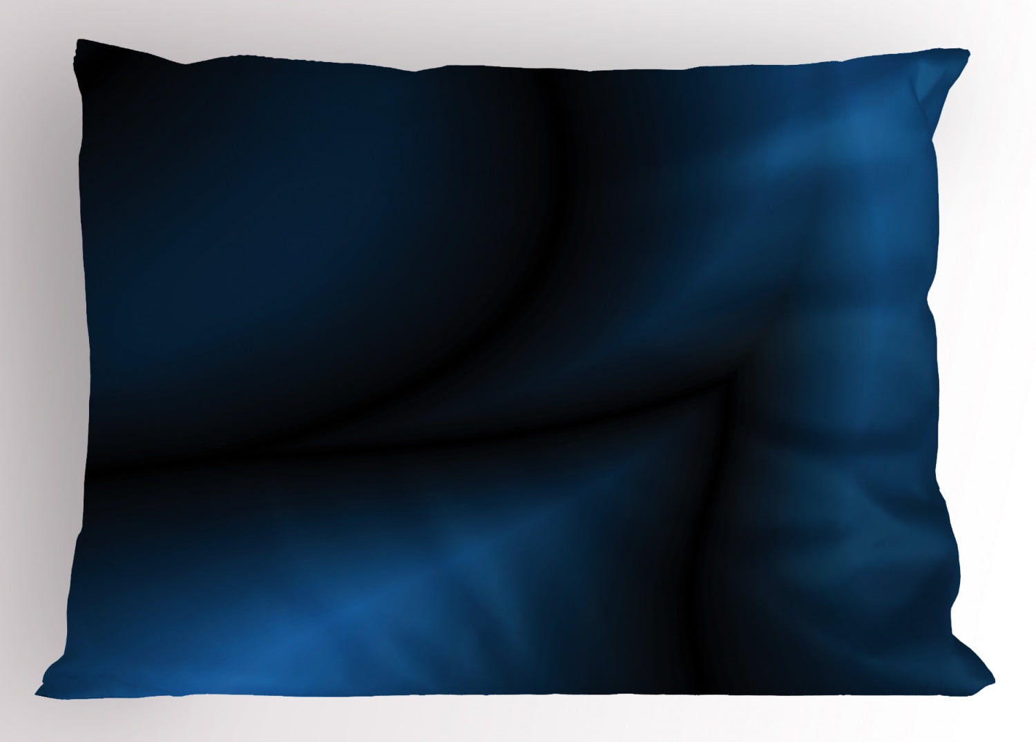 Navy Blue Pillow Sham Deep in the Majestic Ocean Themed Dark Blue