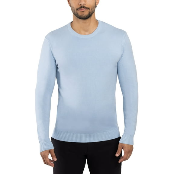 X RAY JEANS Mens Basic Crewneck Sweater Pullover, Powder Blue, 2XL
