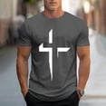 thumbnail image 2 of Afuyipoi Men's Fashionable T - shirt,Printed Casual Round Neck Short Sleeve Tees Dark Gray L, 2 of 7
