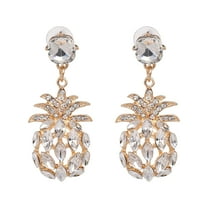 CILENON Hoops Fruit Pineapple Earrings Personalized Earrings European And Korean Earrings 7 Color Optional (White,One Size)