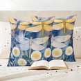 thumbnail image 3 of Yellow Dragonfly Outdoor Waterproof Pillow Covers, Spring Floral Watercolor Flowers Decorative Square Throw Pillowcase Sofa Cushion Sham for Patio/Couch/Chair, 16"x16" 2 Pack, 3 of 8