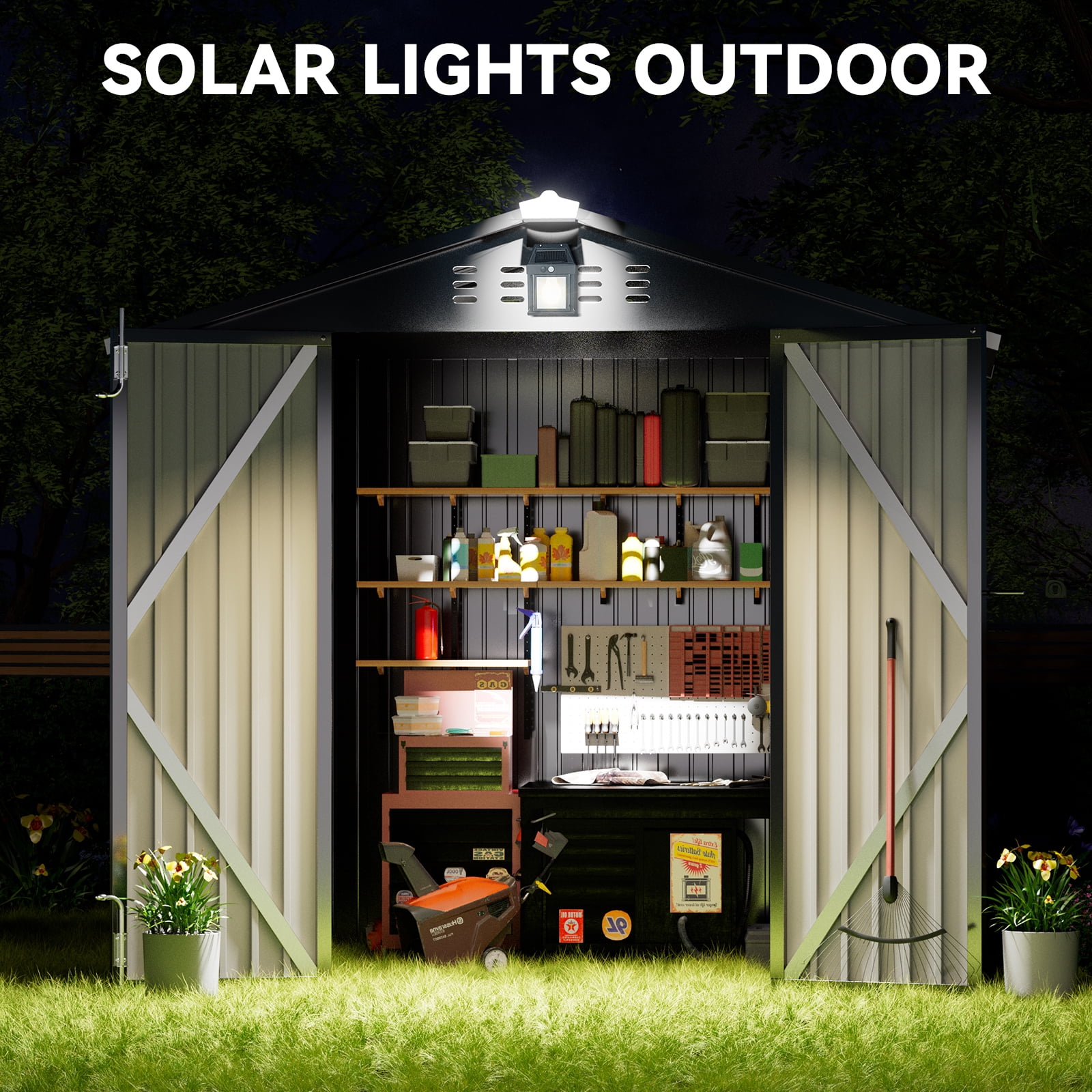 CLOUDREST PRO 6 x 4 ft. Outdoor Storage Metal Shed with Lockable Door and Air Vent,Gray