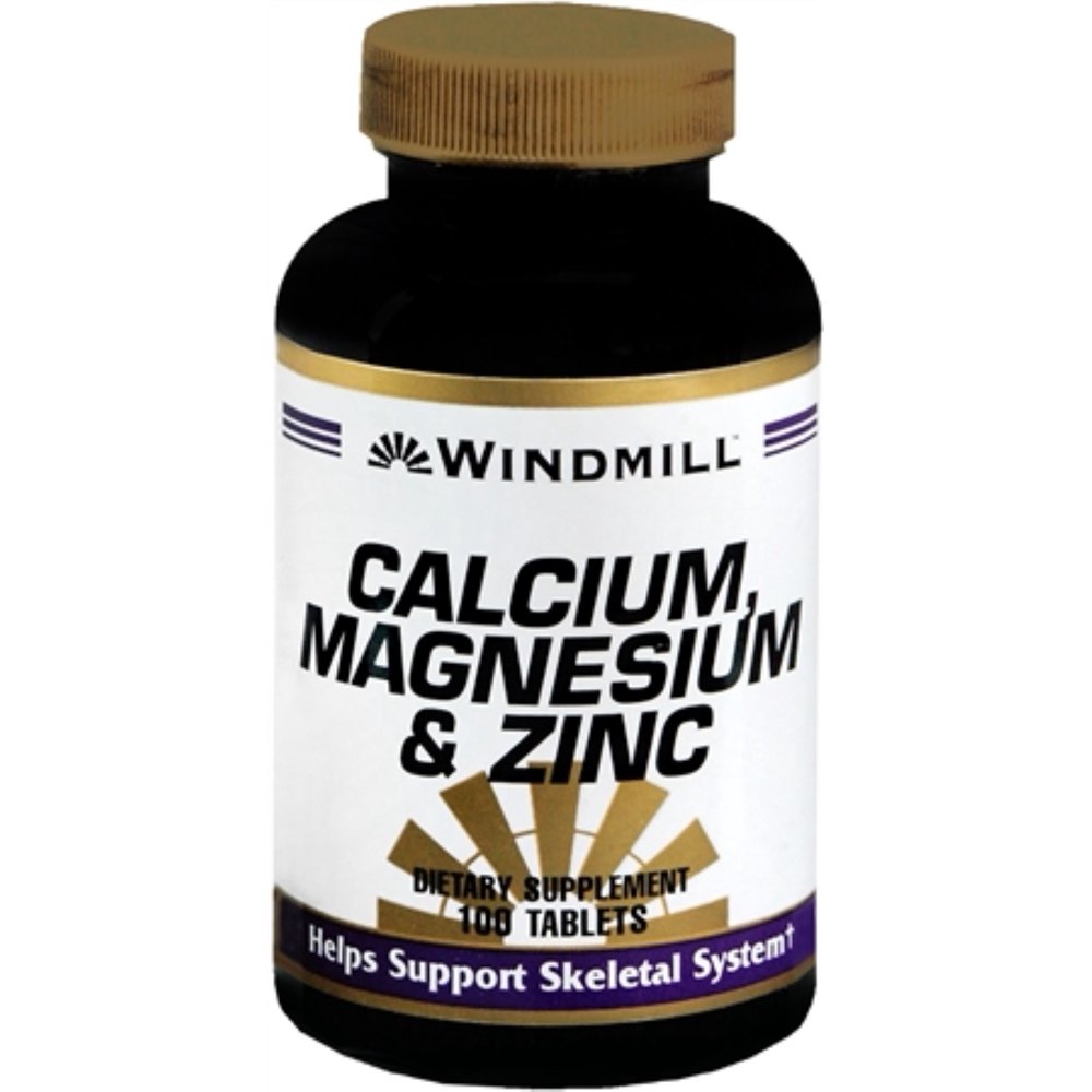 Windmill Calcium, Magnesium and Zinc Tablets 100 Tablets (Pack of 3