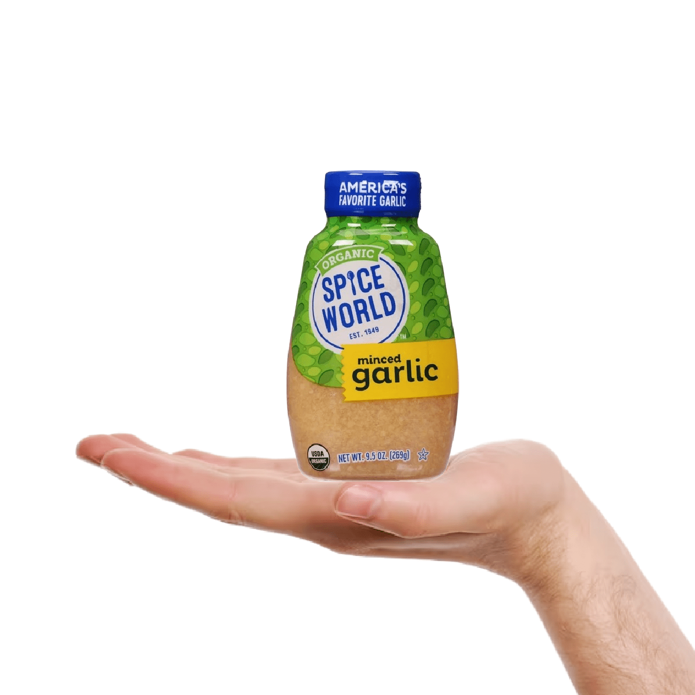 Spice World Organic Minced Garlic (2-Pack) - 9.5 oz Squeeze Bottles, Includes Galley Grove Sugar Free Peppermint Breath Mints
