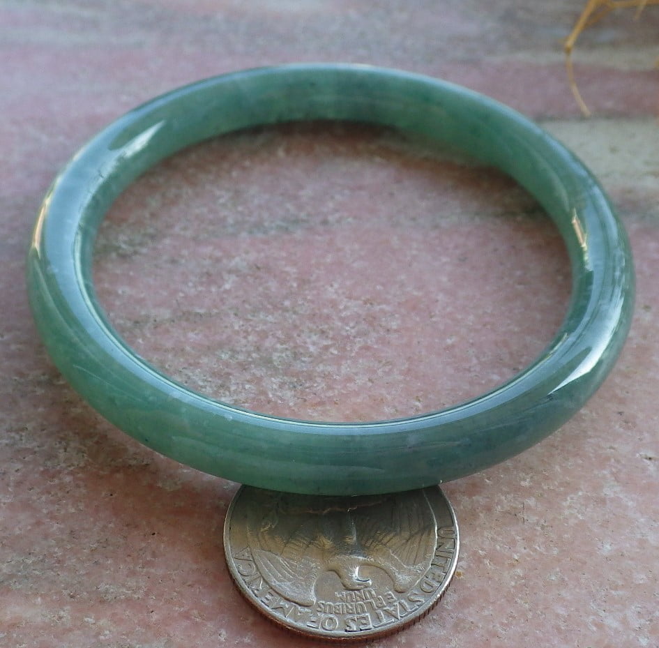 Icy Green Natural A JADE Jadeite Circle Bangle Bracelet 58 mm 683879 TN